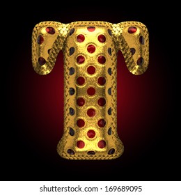vector golden and red letter
