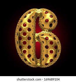 vector golden and red letter