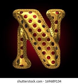 vector golden and red letter
