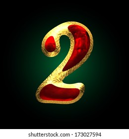 vector golden and red letter