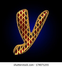 vector golden and red letter