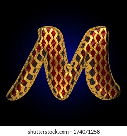 vector golden and red letter
