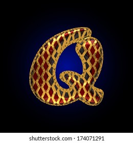 vector golden and red letter