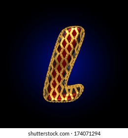 vector golden and red letter