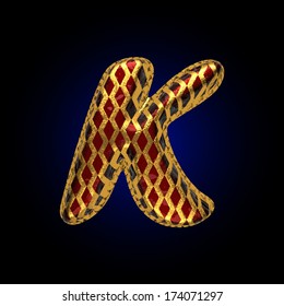 vector golden and red letter