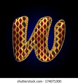 vector golden and red letter