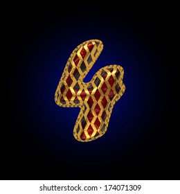 vector golden and red letter