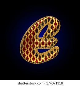 vector golden and red letter