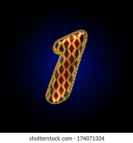 vector golden and red letter