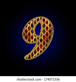 vector golden and red letter