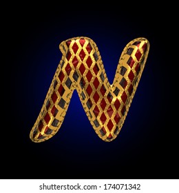 vector golden and red letter