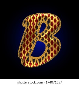 vector golden and red letter
