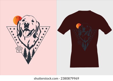 Vector golden retriever dog t-shirt design