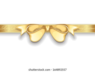 vector golden ribbon with bow