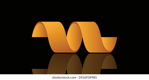 Cinta de oro vectorial aislada en fondo negro