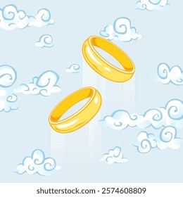 Vector golden ring. Shiny wedding ring. Isolated. Eps10 illustration. Realistic 3d icon design.