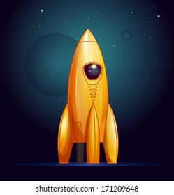 Vector golden rocket