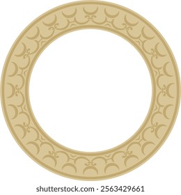 Vector golden round classic renaissance ornament. Circle, ring, european border, revival style frame
