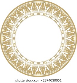 Vector golden round Egyptian ornament. Endless Circle, Ring of Ancient Egypt. Geometric African frame.
