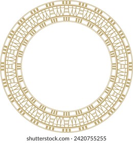 Vector golden round Egyptian ornament. Endless Circle, Ring of Ancient Egypt. Geometric African frame.
