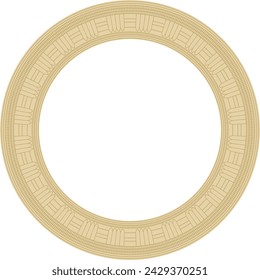 Vector golden round Egyptian ornament. Endless Circle, Ring of Ancient Egypt. Geometric African frame.
