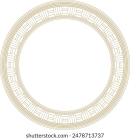 Vector golden round Egyptian ornament. Endless Circle, Ring of Ancient Egypt. Geometric African frame.
