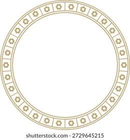 Vector golden round gothic ornament. Medieval European circle, ring, border. Classic pattern of the Germans, Angles, Saxons, Franks.
