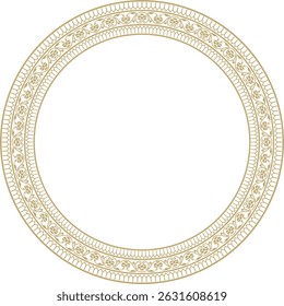 Vector golden round Turkish national ornament. Ottoman border, frame. Ethnic floral circle, ring, Seljuk Turks pattern. Decoration of the Sultan's palaces.
