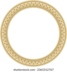 Vector golden round Turkish ornament. Ottoman circle, ring, frame.