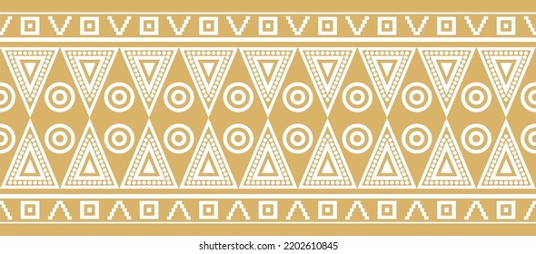 Vector golden seamless Indian patterns. National seamless ornaments, borders, frames. colored decorations of the peoples of South America, Maya, Inca, Aztecs. Print for fabric, paper, textile