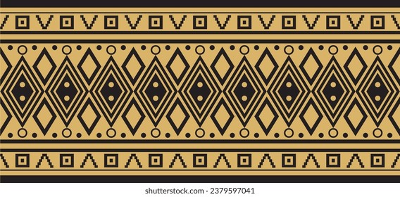 Vector golden seamless Indian patterns. National seamless ornaments, borders, frames. colored decorations of the peoples of South America, Maya, Inca, Aztecs. Print for fabric, paper, textile