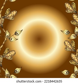 vector golden seamless pattern. seamless golden textured curls. Golden elements in oriental style arabesques. seamless pattern on colors.