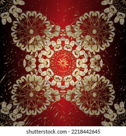 vector golden seamless pattern. seamless golden textured curls. Golden elements in oriental style arabesques. seamless pattern on colors.