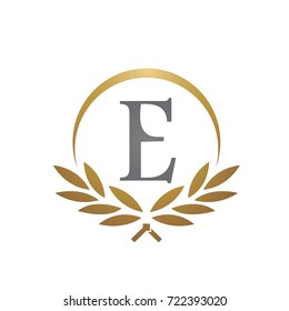 Vector Golden Set Winner Initial E Logo 