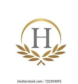 Vector Golden Set Winner Initial H Logo 