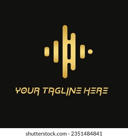 Vector golden shape and monochromatic one. Abstract emblem, design concept, logo, logotype element for template.