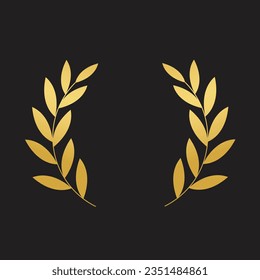 Vector golden shape and monochromatic one. Abstract emblem, design concept, logo, logotype element for template.