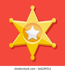 Vector Golden Sheriff Star Icon