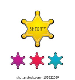 vector golden sheriff star isolated on white background.