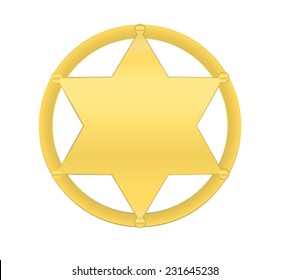 vector golden sheriff star isolated