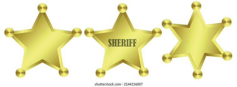 Vector Golden Sheriff Star sobre fondo blanco