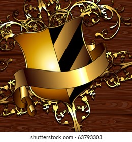 Vector golden shield