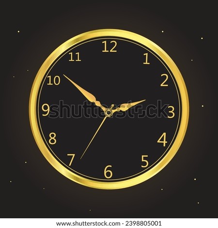 vector golden shiny watch gold on a black background
