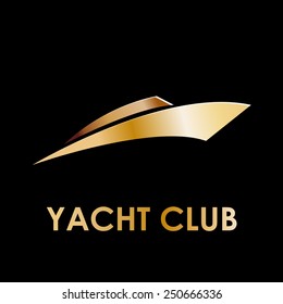 Vector golden sign yacht and boat