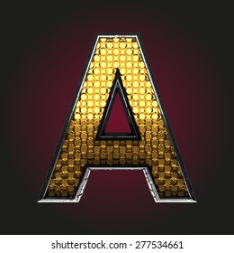 a vector golden and silver letter