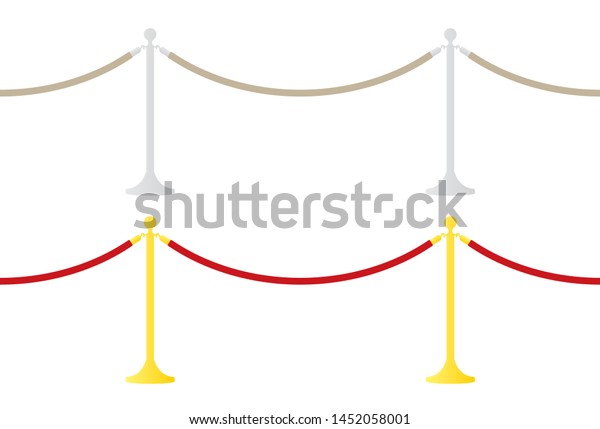 Vector golden\
and silver VIP velvet rope barrier.\
