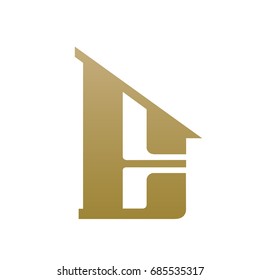 Vector Golden Single Letter E Real Estate Logo