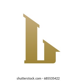 Vector Golden Single Letter J Real Estate Logo