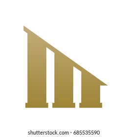 Vector Golden Single Letter M Real Estate Logo