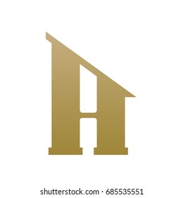 Vector Golden Single Letter A Real Estate Logo